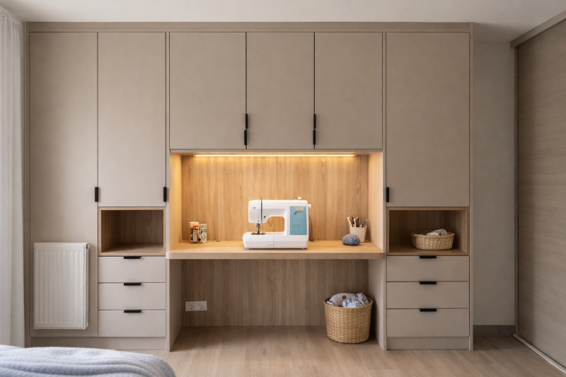 Placard sur mesure chambre Martigues coin bureau machine à coudre